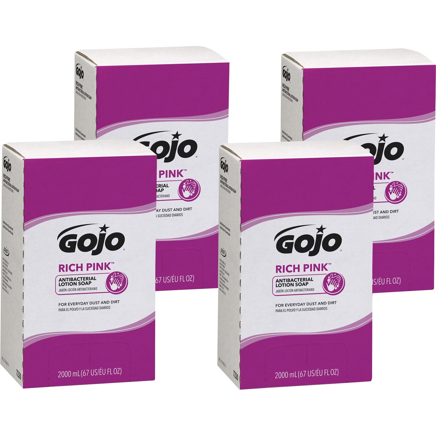 GOJO® Rich Pink Antibacterial Lotion Soap Refill, Floral Fragrance, 2000ml - 4/cs