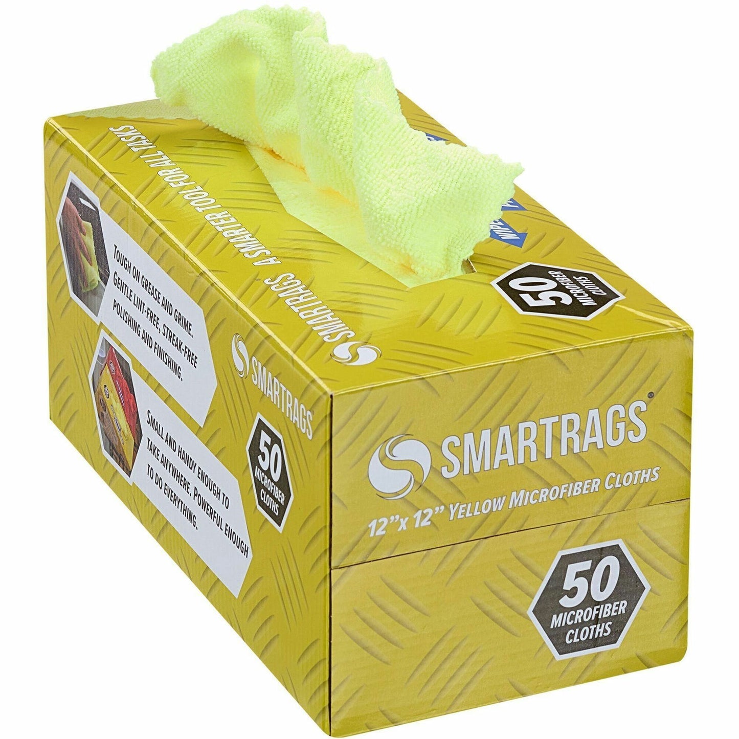 SmartRags 12" x 12" LIGHT WEIGHT Microfiber Cloths in Dispenser Box, Choose Your Color: 50/bx or 8 bx/cs