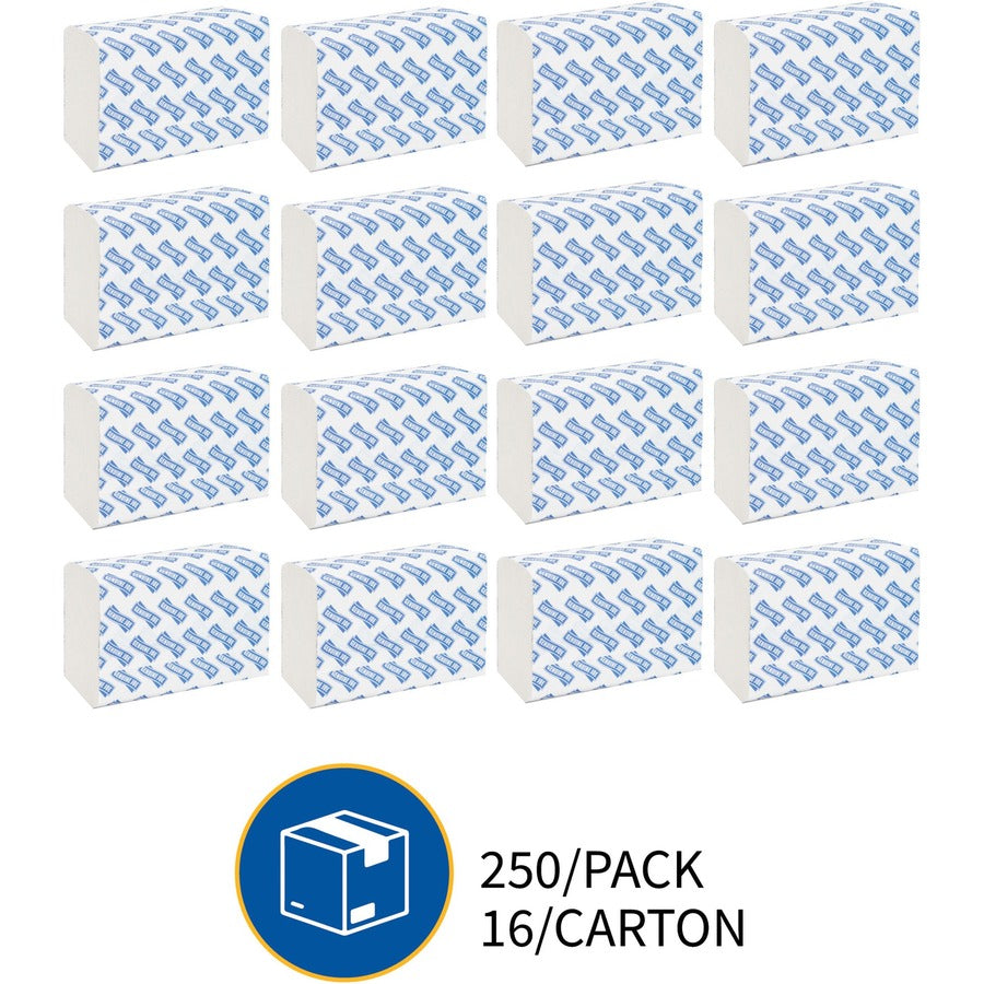 21100 Genuine Joe Multifold Towels, 1 Ply, 9.20" x 9.40" Sheet, White, 4000 per case — FREE SHIPPING*
