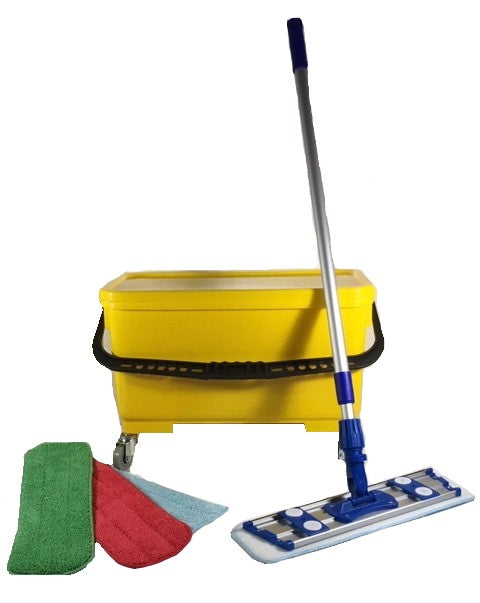 153622MFK Better Brush Standard Microfiber Mop Kit with 22L Bucket, 18" Blue, Green & Red Mop Pads, Frame, and Telescopic Handle — FREE SHIPPING*