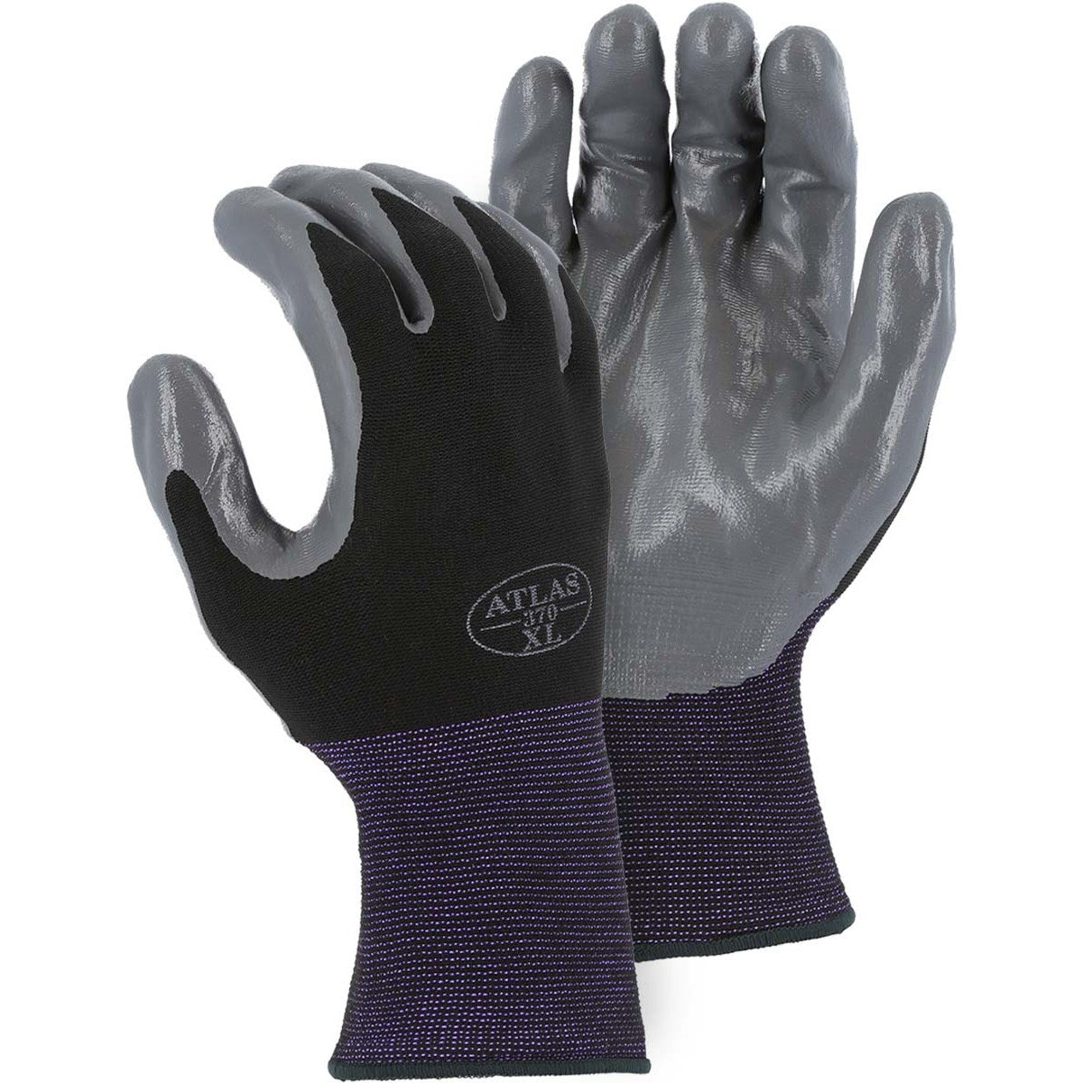 3261 Majestic Atlas® Gray Nitrile Palm Dipped Glove — 12 Pairs or 144 Pairs — FREE SHIPPING*
