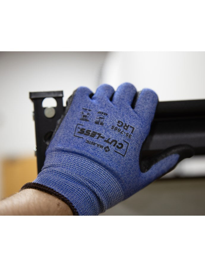 35-7665 Majestic Cut-Less Korplex Glove with Foam Nitrile Palm, 18g, ANSI A6 — 12 Pairs or 120 Pairs — FREE SHIPPING*