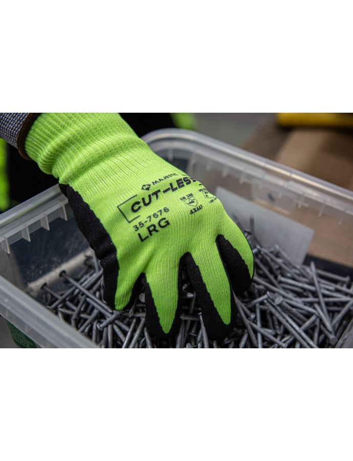35-7676 Majestic Cut-Less Korplex Glove with Sandy Nitrile Palm, 13g, ANSI A9 — 12 Pairs or 120 Pairs — FREE SHIPPING*