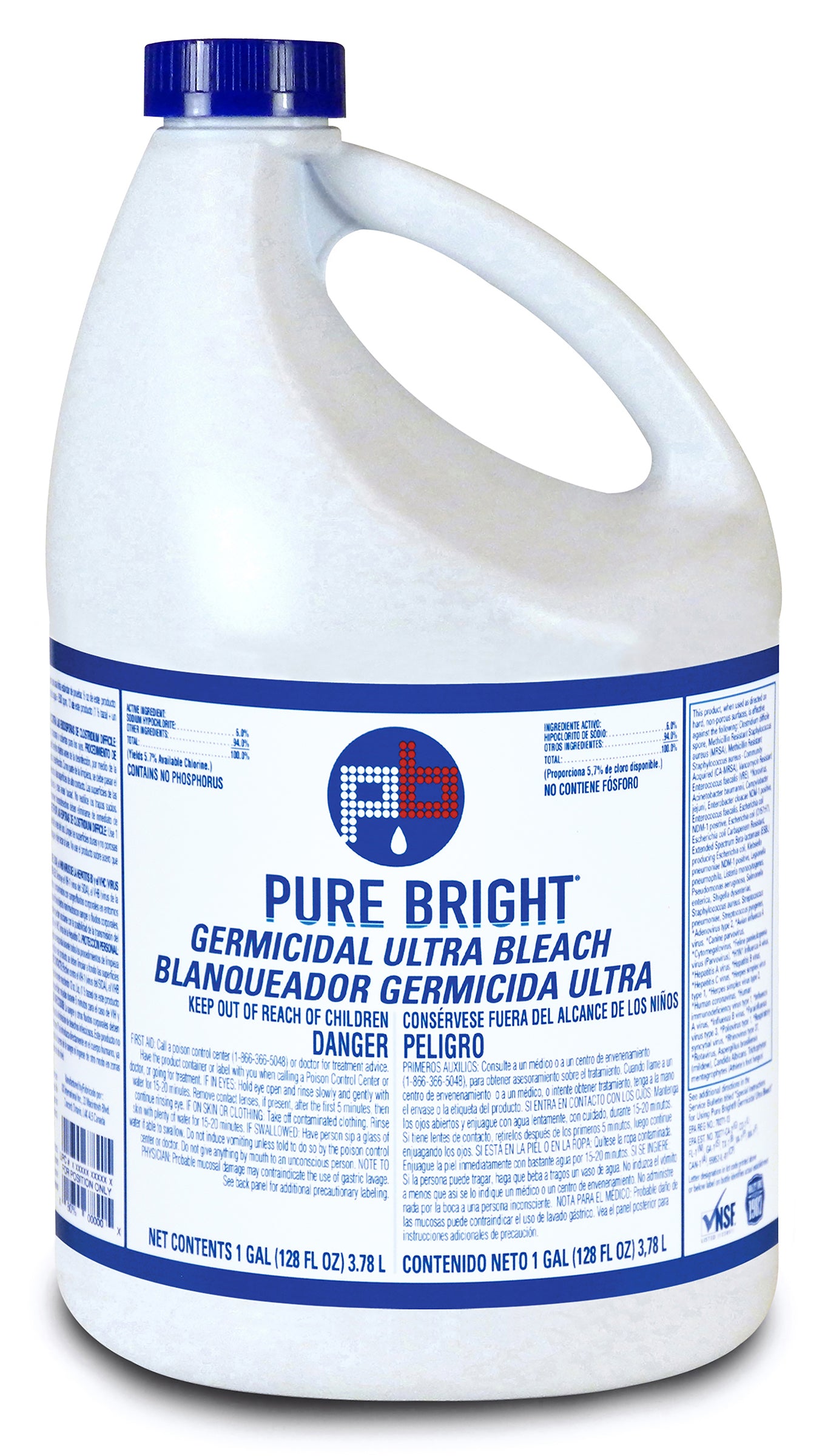 KIK Pure Bright Germicidal Ultra Bleach 6%, Gallon - 6 per case