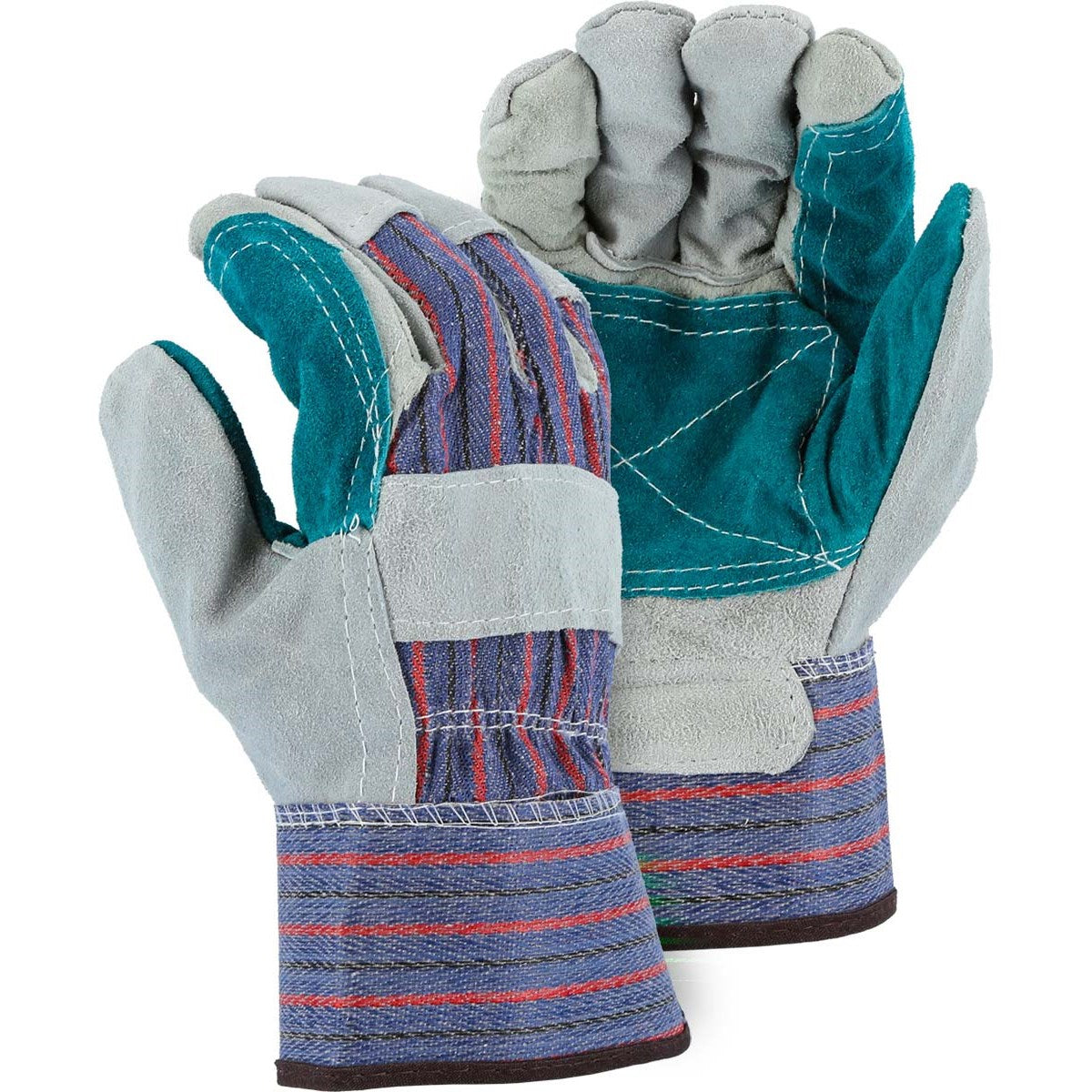 4501CDP Majestic Split Cowhide Leather Palm Glove with Double Palm — 12 Pairs or 72 Pairs — FREE SHIPPING*