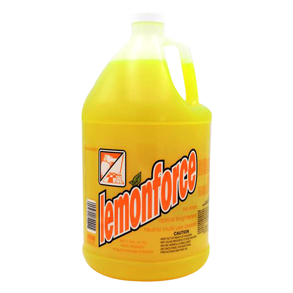 Lemonforce Neutral Multi-use Cleaner, Deodorizes, No Rinse, Lemon Scent, Gallon, 4 per case — CA & NV ONLY — Free Shipping