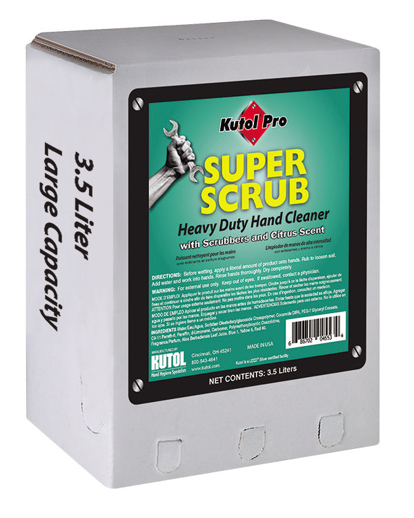 4553 Kutol Super-Scrub Heavy Duty Hand Cleaner with Scrubbers, Aloe, Light Green, Citrus Fragrance, 3.5 ltr - 2/cs