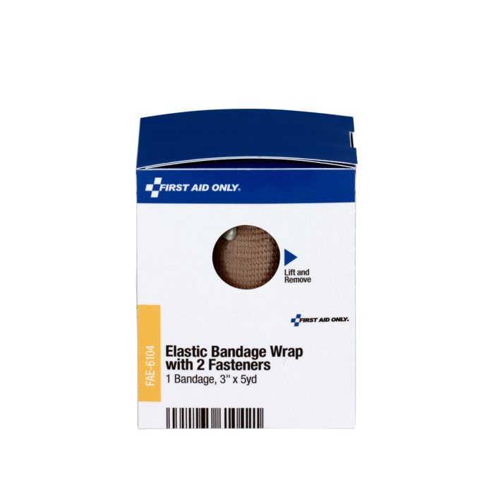 FAE-6104 SmartCompliance First Aid Kit Refill, Elastic Bandage Wrap w/2 Fasteners, 3" x 5 yd - 1/ea