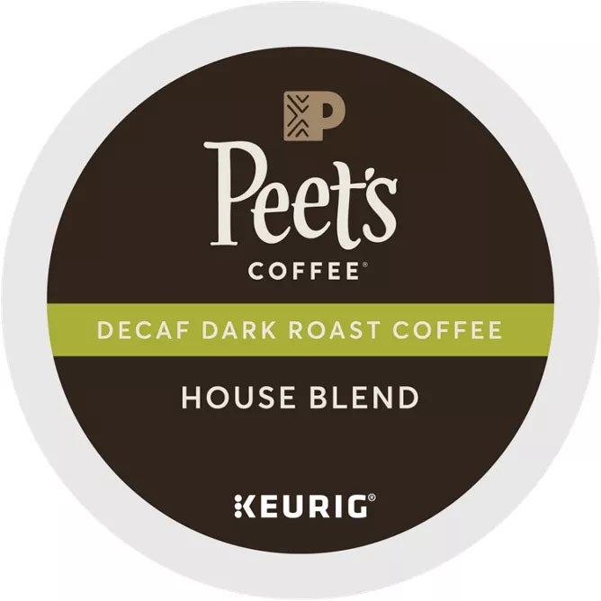 Peet's Coffee® K-Cup DECAF House Blend Coffee, Dark Roast - 75/cs