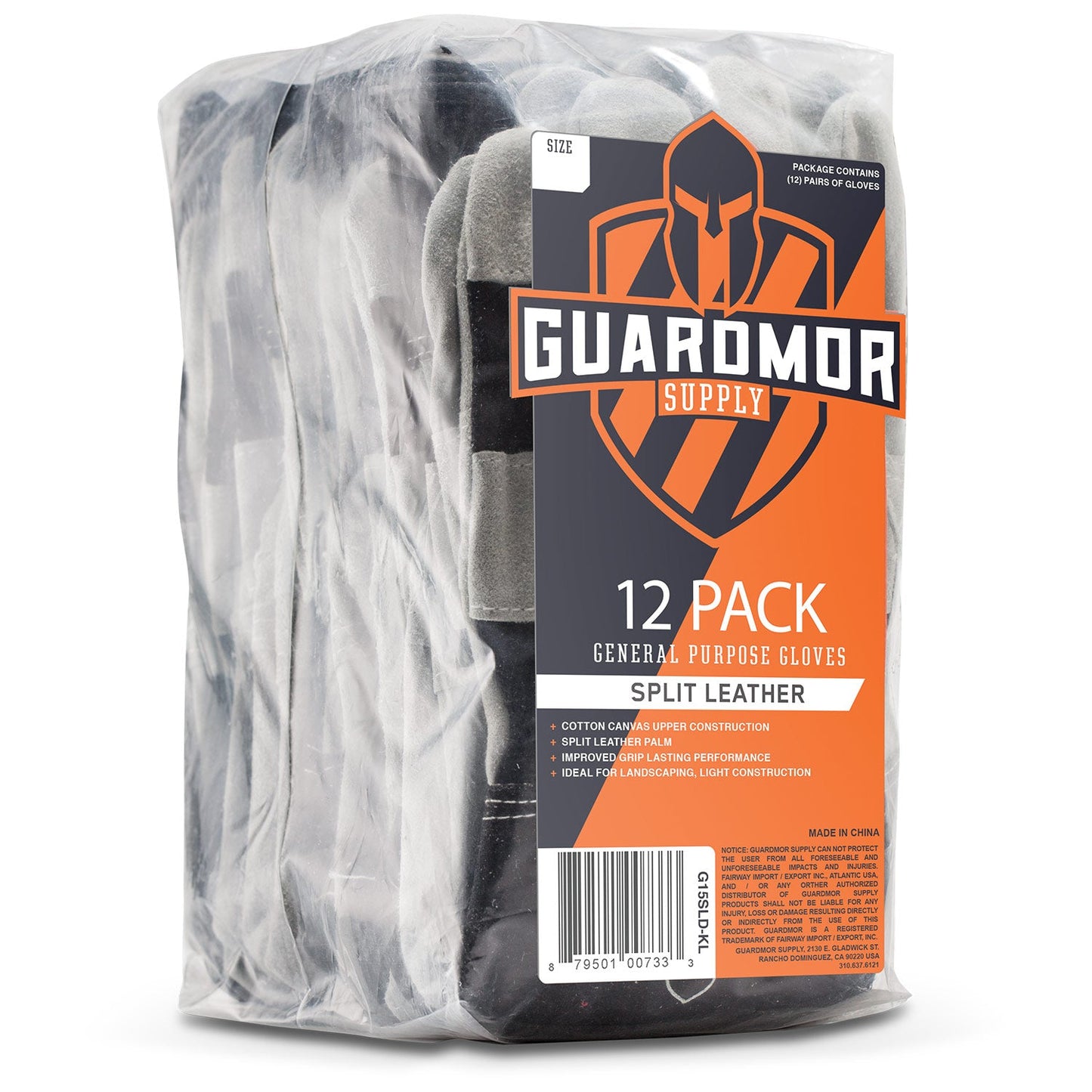 GUARDMOR Split Leather Glove - 12 Pack