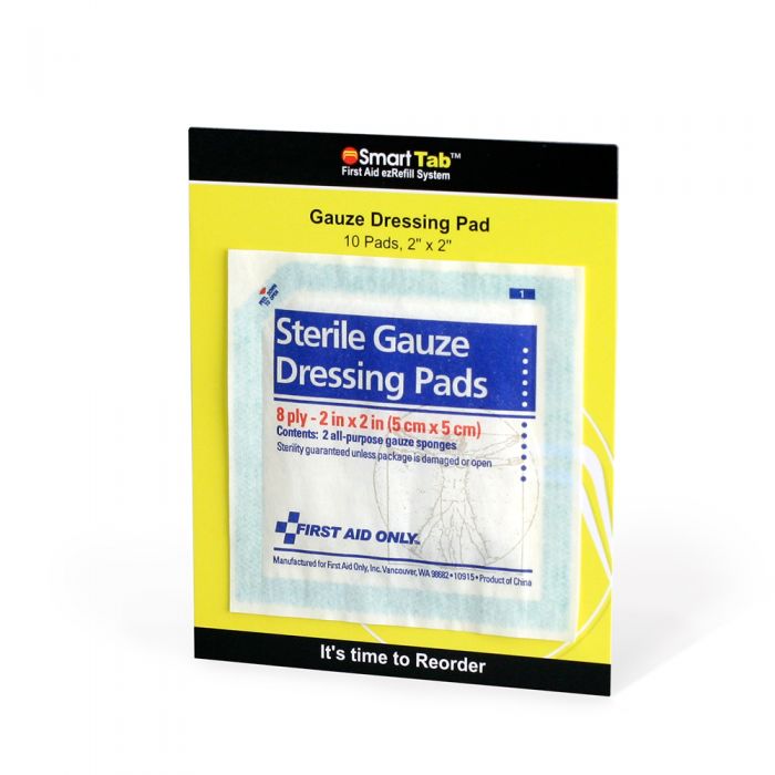 FAE-5000 SmartCompliance First Aid Kit Refill, Gauze Dressing Pads, 2" x 2" - 5/bx