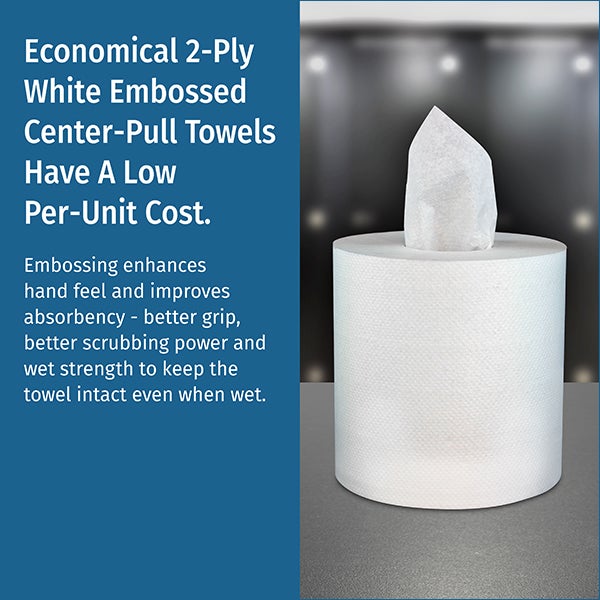 183260 MAYFAIR® 2-PLY Center-Pull Towel, 7.6" x 10", White, 600 sheet roll, 6 per case — FREE SHIPPING*
