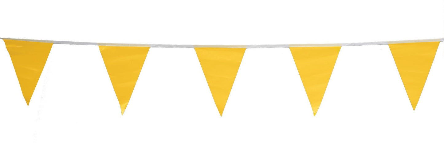 CORTINA OSHA Compliant Pennant Flag Vinyl, 12″ x 18″ flags on 105′ String, Choose Your Color - 10/cs