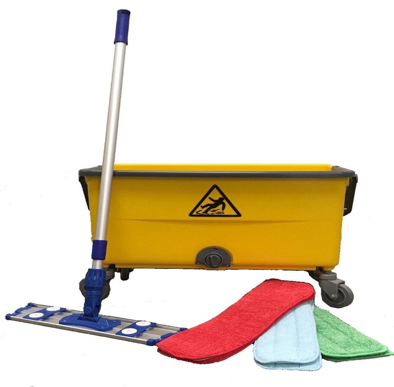 153342MFK Better Brush Premium Microfiber Mop Kit with 42L Bucket, 18" Blue, Green & Red Mop Pads, Frame, and Telescopic Handle — FREE SHIPPING*