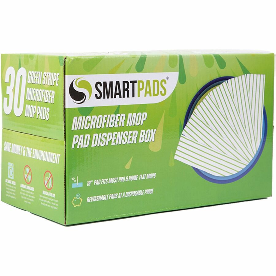 Monarch SmartPads 18" x 5" Microfiber Wet/Dry Mop Pad Refills in Dispenser Box, Choose Your Color
