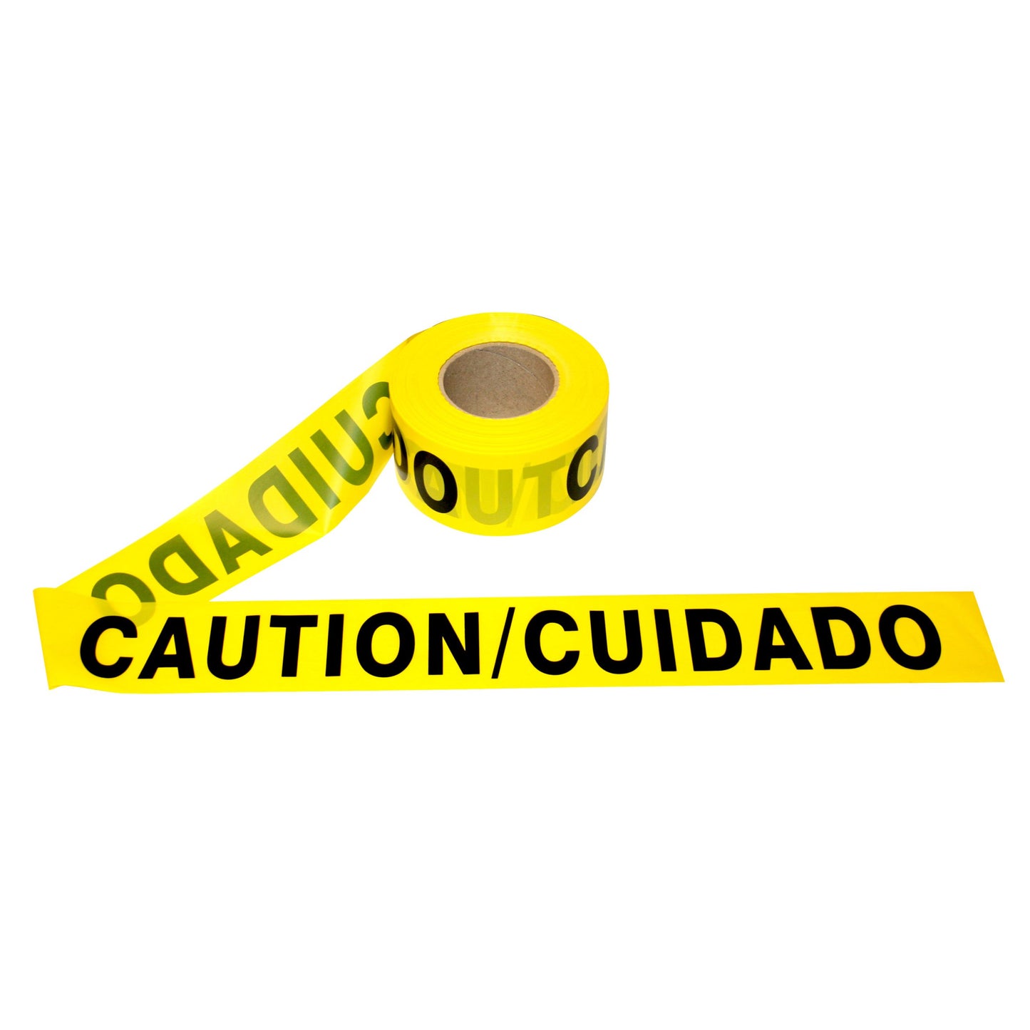 Yellow Bilingual "CAUTION/CUIDADO" Barricade Tape, 3" X 1000' Per Roll - 12 rl/cs