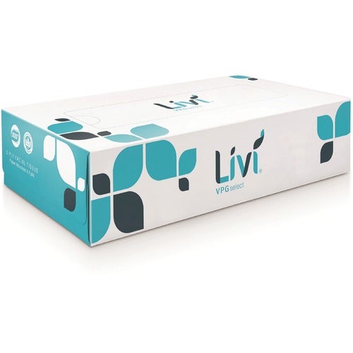 Livi VPG Select 2-ply Facial Tissue, White, Flat Box, 100sht/bx - 30bx/cs
