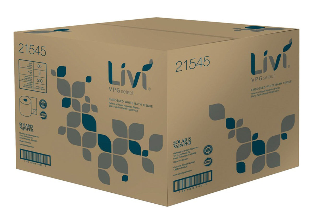 Livi VPG Premium Bath Tissue, 2 ply, Sheet Size: apx 4.48" x 3.98" - Select Your Size — FREE SHIPPING*