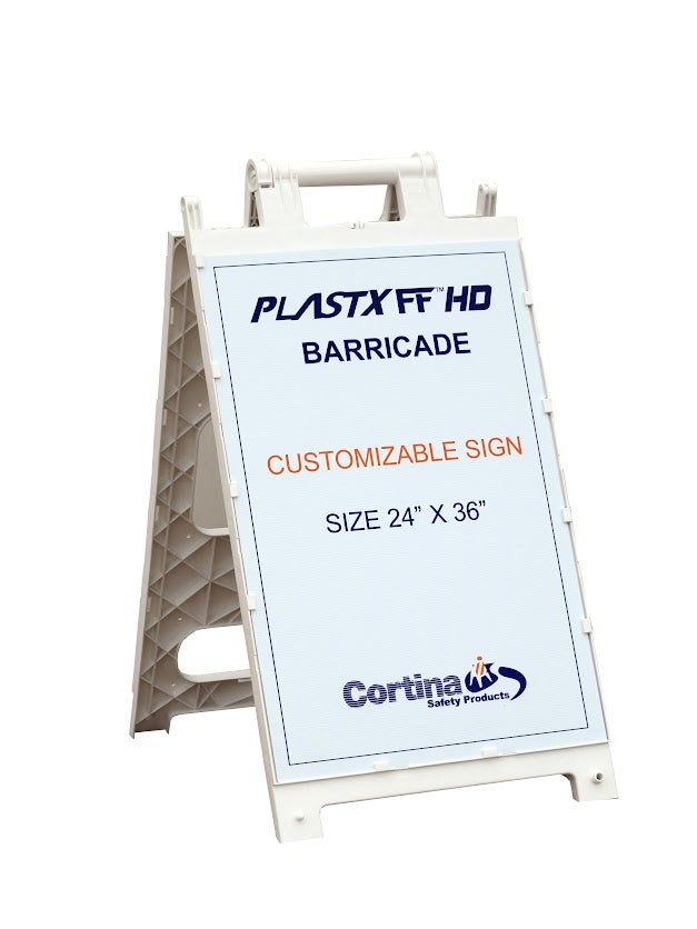 Cortina 24 x 36 Fold Flat Plastx FF HD Barricade Plain - ADD YOUR OWN SIGN