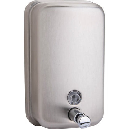 Stainless Steel Vertical Bulk Refillable LIQUID or LOTION Soap Dispenser, Manual Operation — FREE SHIPPING*