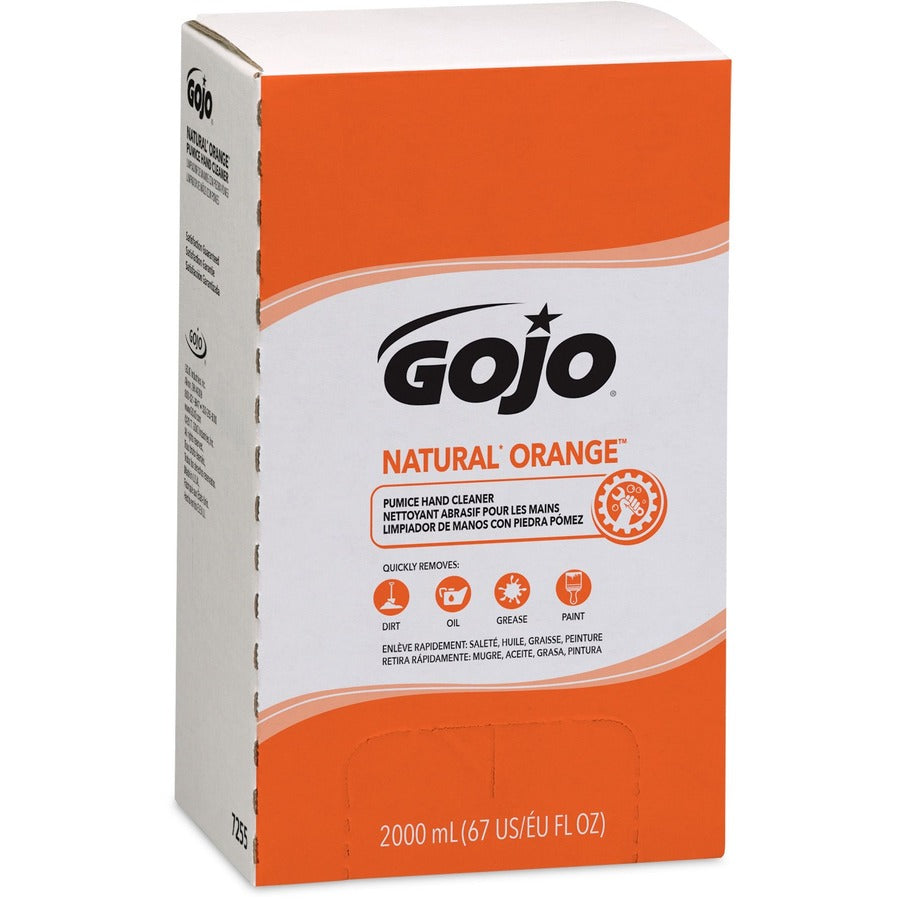 7255-04 Gojo® Natural Orange Pumice Hand Cleaner Refill, 2000 ml Refill, 4 per case — FREE SHIPPING*