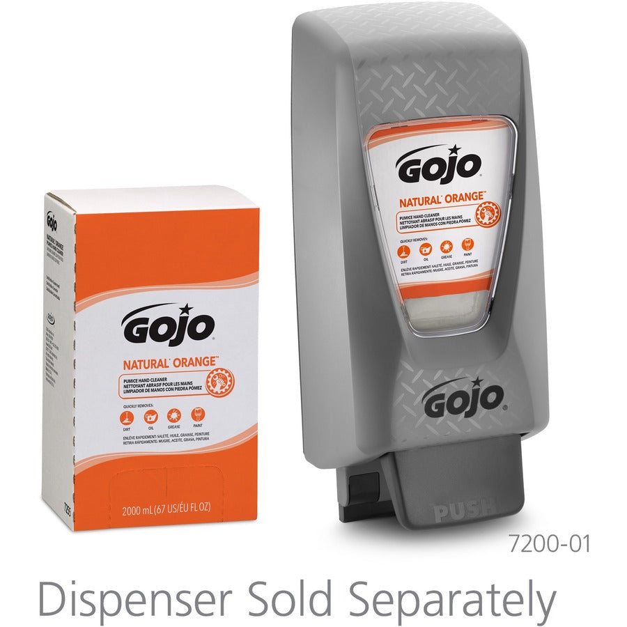 7255-04 Gojo® Natural Orange Pumice Hand Cleaner Refill, 2000 ml Refill, 4 per case — FREE SHIPPING*