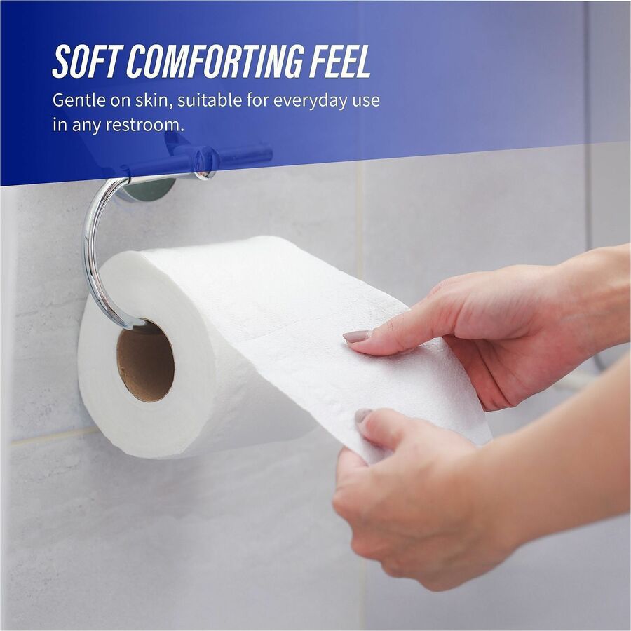25500-96 Genuine Joe 2-PLY Universal Bath Tissue, Sheet Size: 4" W x 3.5" L, Embossed, 500 sheet roll, 96 per case — FREE SHIPPING*