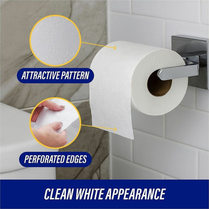 25500-96 Genuine Joe 2-PLY Universal Bath Tissue, Sheet Size: 4" W x 3.5" L, Embossed, 500 sheet roll, 96 per case — FREE SHIPPING*
