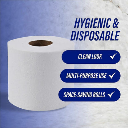 25500-96 Genuine Joe 2-PLY Universal Bath Tissue, Sheet Size: 4" W x 3.5" L, Embossed, 500 sheet roll, 96 per case — FREE SHIPPING*