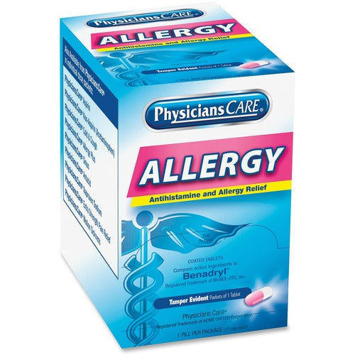 90036 PhysiciansCare Allergy Relief Medication, 25mg, 50 Single Dose Packets