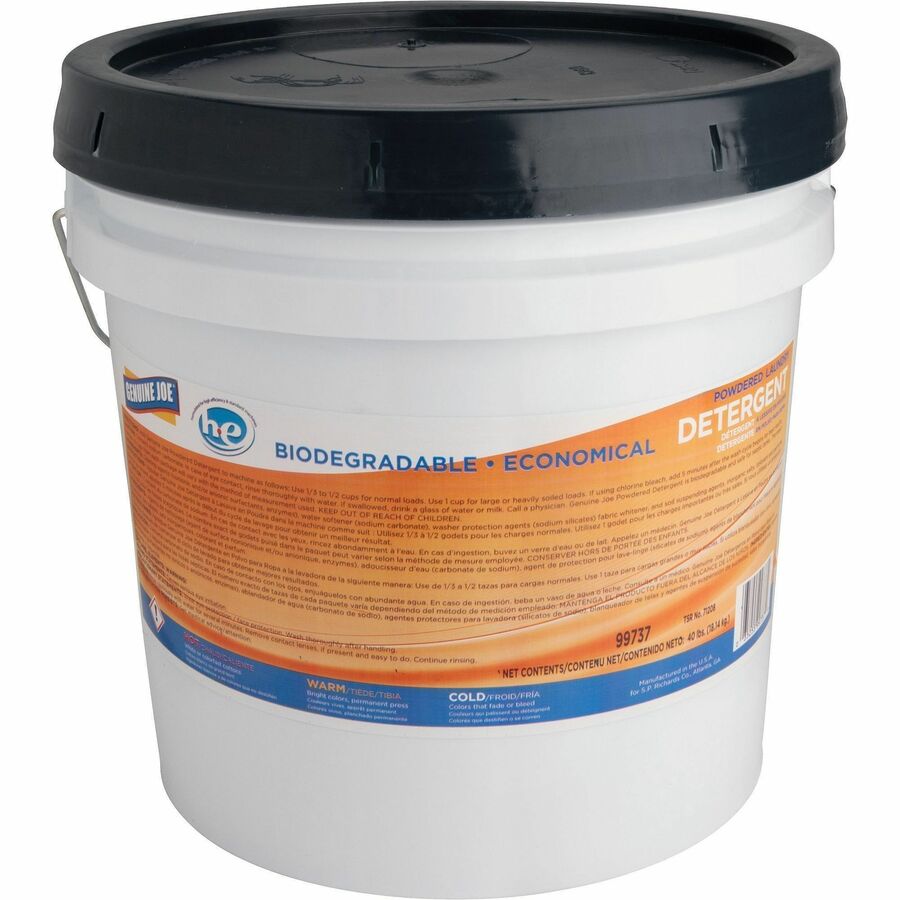 Genuine Joe Powdered Laundry Detergent, HE, Linen Scent, 18 LB or 40 LB Pail — FREE SHIPPING*
