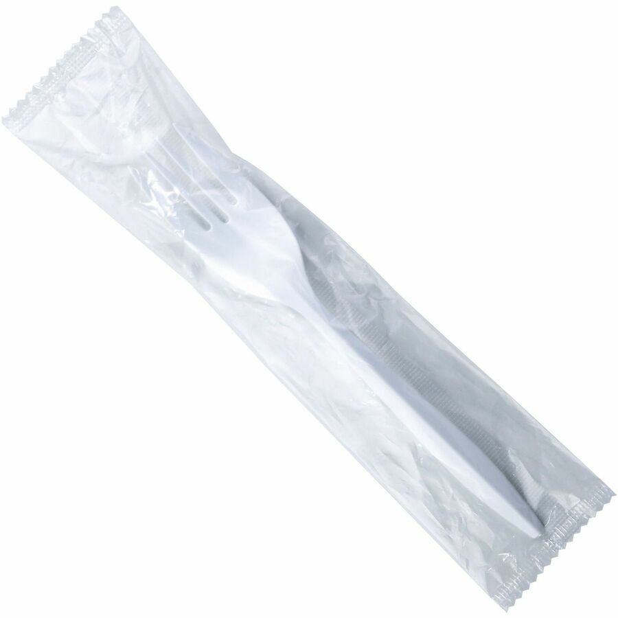 Medium-Weight Disposable Fork, Plastic, Individually Wrapped, White - 1000 per case — FREE SHIPPING*