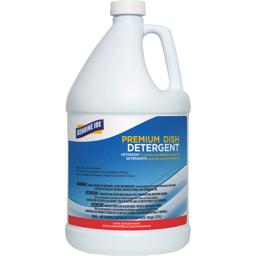 GJO99678 Genuine Joe Premium Blue Liquid Manual Dish Washing Detergent, Gallon