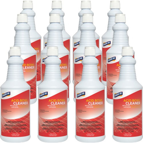 Genuine Joe Acid Toilet Bowl Cleaner, 9% HCL, Aqua Marine, Pleasant Scent, Flip Top Quart Bottle - 12 per case — FREE SHIPPING*