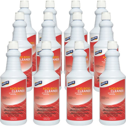 Genuine Joe Acid Toilet Bowl Cleaner, 9% HCL, Aqua Marine, Pleasant Scent, Flip Top Quart Bottle - 12 per case — FREE SHIPPING*