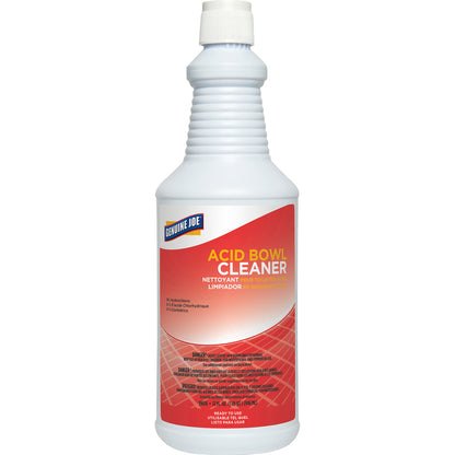Genuine Joe Acid Toilet Bowl Cleaner, 9% HCL, Aqua Marine, Pleasant Scent, Flip Top Quart Bottle - 12 per case — FREE SHIPPING*