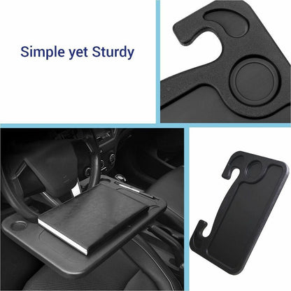 Steering Wheel Desk, 1" Height x 16.50" Width x 11" Depth, Compact, Sturdy, Portable, Black - 1 each