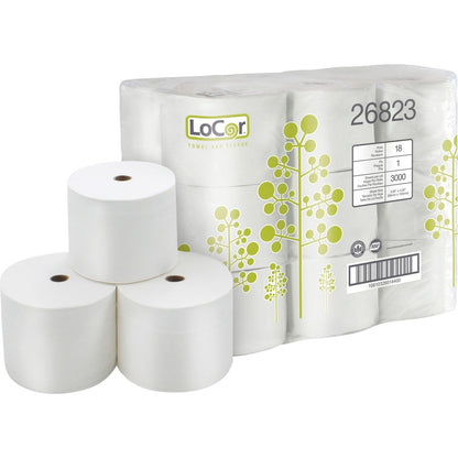 26823 LoCor High-Capacity 1-PLY Bath Tissue (Toilet Paper), 3000 sheet roll, 18 per case — FREE SHIPPING*