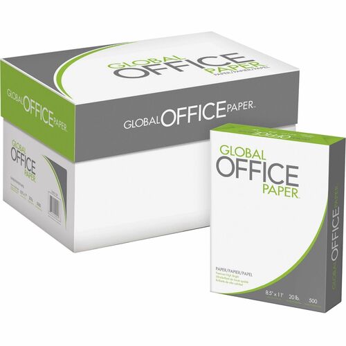Global Office Premium Multipurpose Copy/Printer Paper, 96 Bright, 20 lb, White, 8-1/2" x 11", 500 sht/rm - 10 rm/cs