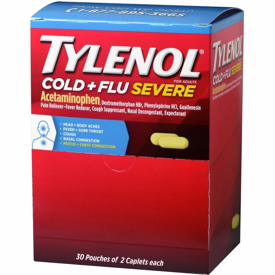 64568 Tylenol Cold & Flu Severe Single-Dose Packets - 30 per box