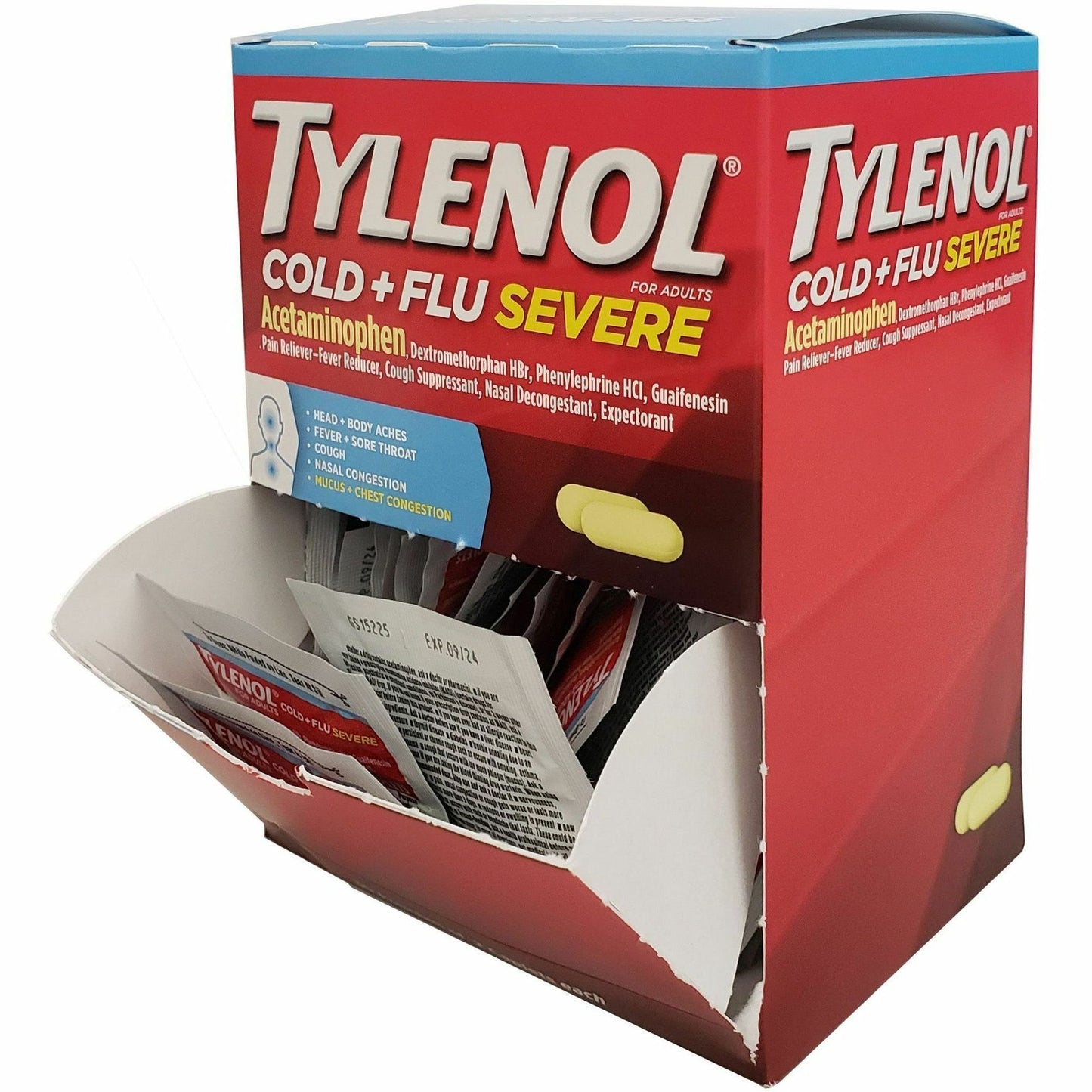 64568 Tylenol Cold & Flu Severe Single-Dose Packets - 30 per box