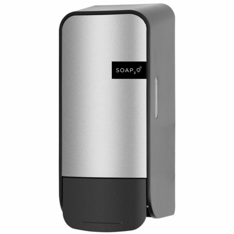 Soap2o Vertical Bulk Refillable FOAM Soap Dispenser, Stainless/Black, Manual Operation — FREE SHIPPING*