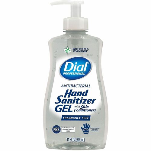 35482 Dial® Professional Antibacterial Gel Hand Sanitizer, E3, Fragrance Free, 11 oz Pump Bottle, 12 per case — FREE SHIPPING*