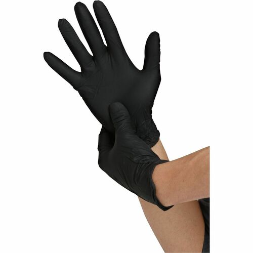General Purpose 5 mil Powder-Free, Disposable Nitrile Glove, Black: 100/bx or 10 bx/cs