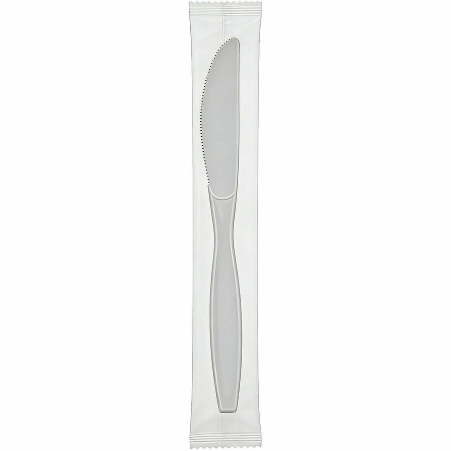 Heavy Weight Knife, Plastic, White, Individually Wrapped - 1000 per case — FREE SHIPPING*