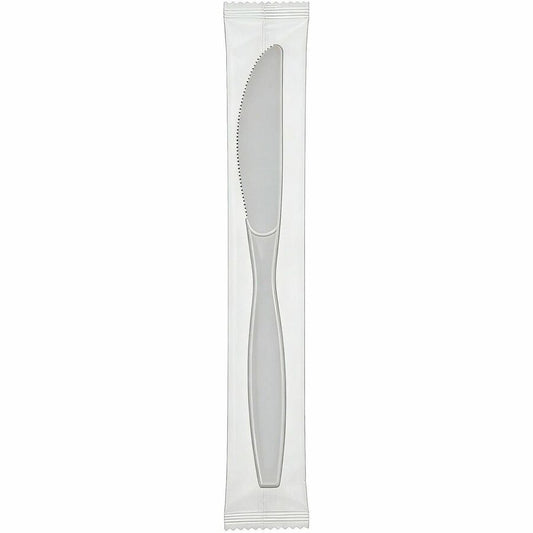 Heavy Weight Knife, Plastic, White, Individually Wrapped - 1000 per case — FREE SHIPPING*