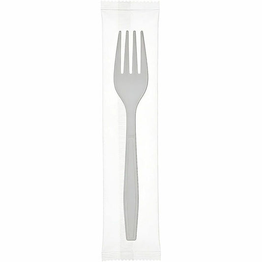 Heavy Weight Fork, Plastic, White, Individually Wrapped - 1000/cs — FREE SHIPPING*