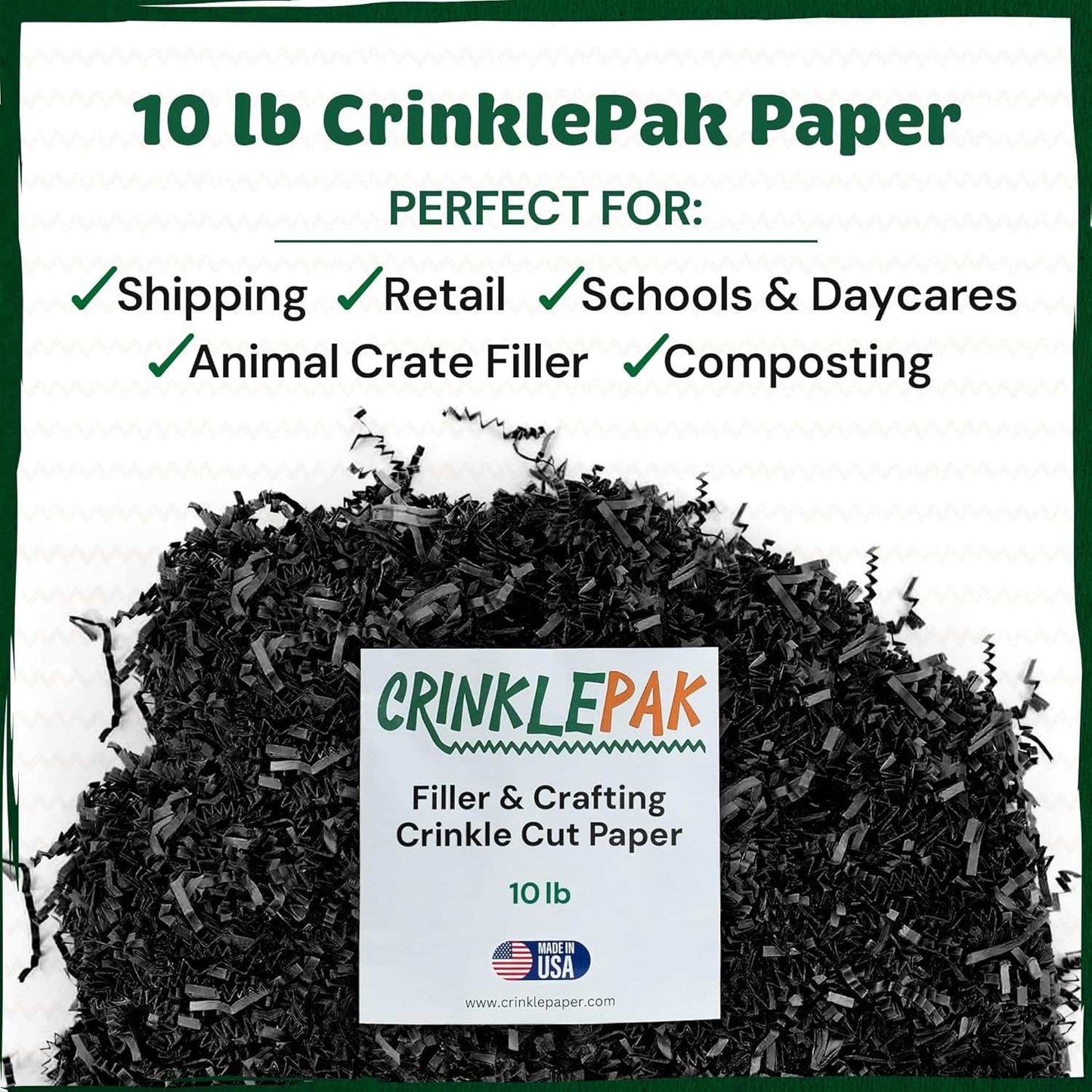 10LB Black Crinkle Paper