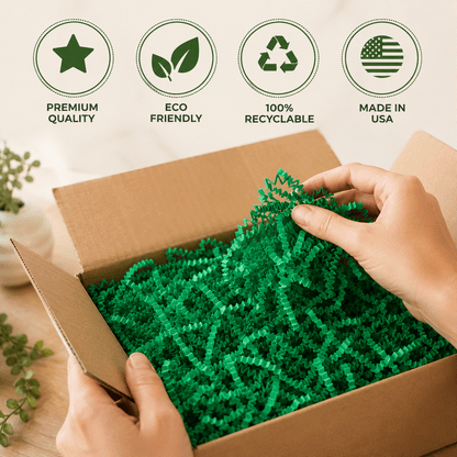 40 LB Green Crinkle Paper Shred