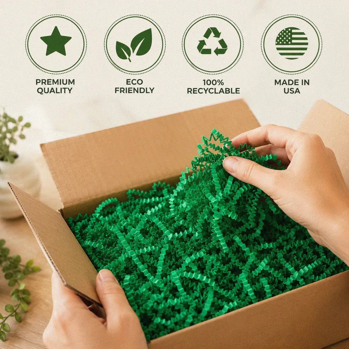 40 LB Green Crinkle Paper Shred